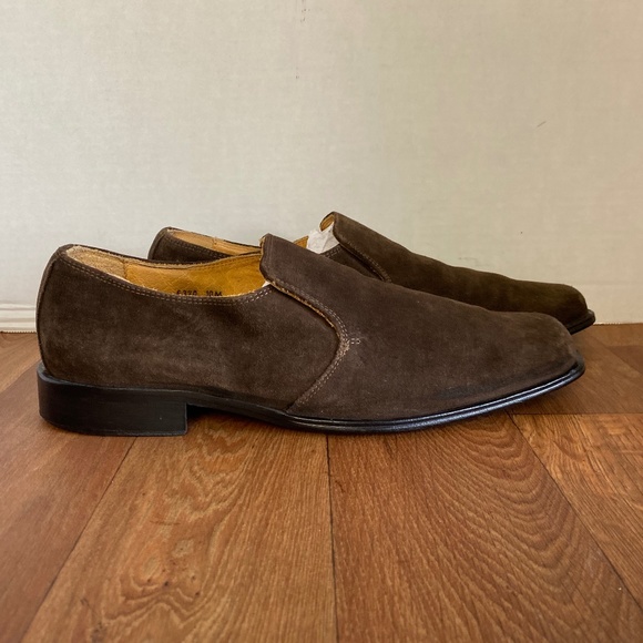 Mercanti Fiorentini Italy Made Mens 10 M Brown Suede Loafers Slip On Shoes. main image 7